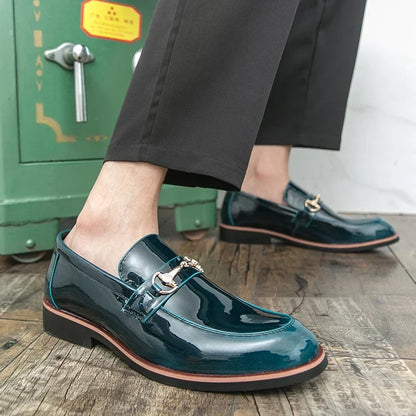 Business Casual Men Dress Shoes Luxury Glitter Designer Formal Shoes For Man Patent Leather Shoes Pointed Toe Men's Social Shoes