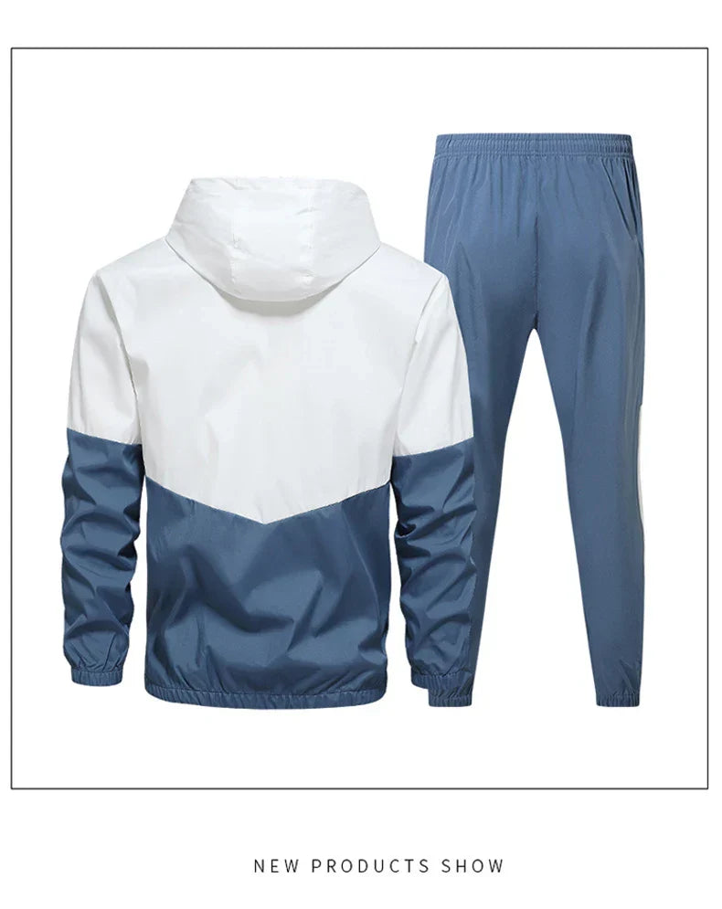 CHRLCK Men's Running Sportswear Suits Breathable Clothes Sports Joggers Training Gym Fitness Tracksuit Sets Men