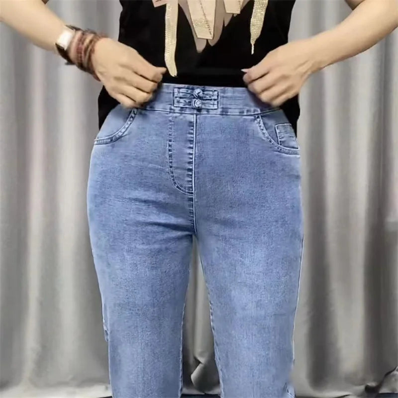 Women Jean Loose Straight Ankle-Length Cowboy Pants