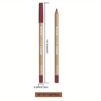 6pcs Set Nude Lip Liner Set,Long-Lasting Waterproof Velvet Matte Lip Pencil, Lip Makeup Berry, Brown, Pink