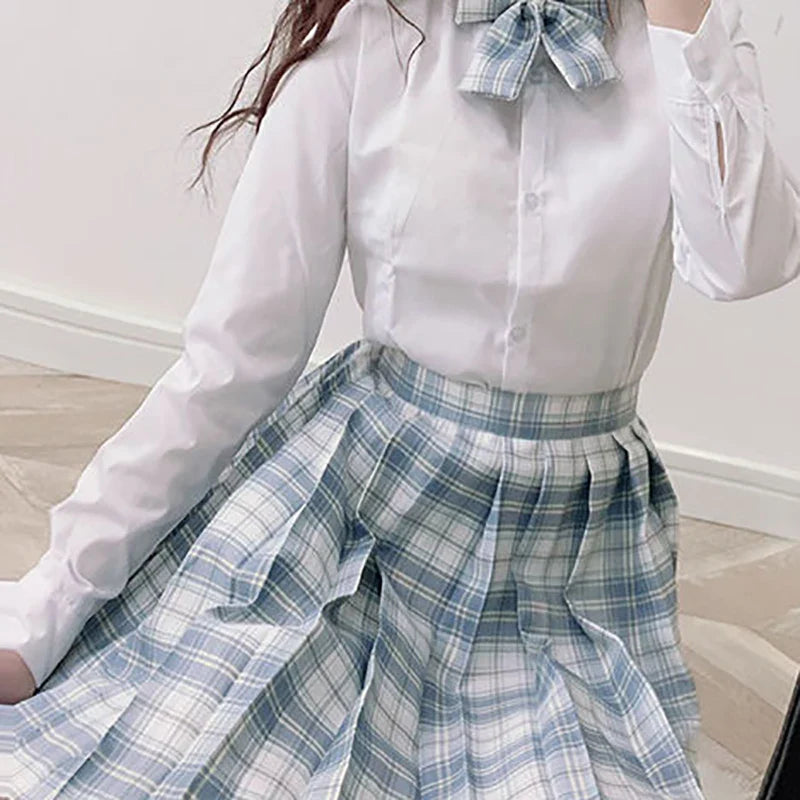 Plaid Women Pleated Skirt Bow Knot Summer High Waist Preppy Girls Dance Mini Skirt Cute A Line Harajuku Sexy Japan Faldas