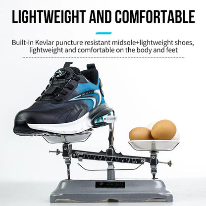 Rotating buckle lightweight and breathable work shoes, protective shoes, industrial safety, puncture resistant steel toe shoes