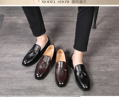 Men's Leather Shoes Fashion Business Formal Dress Loafers Moccasins Luxury 2026 Doudou shoes British Korean version plus size 48