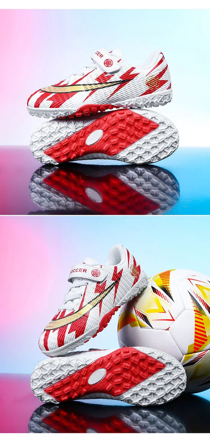 New Kids Soccer Shoes TF School Football Boots Boys Girls Cleats Grass Sneakers Child Outdoor Athletic Training Sports Footwear