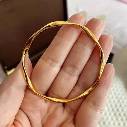 Luxury 24K 9999 Pure Gold real gold Mobius Bracelet Love Endless Loop Bracelet Women's Closed Mouth Bracelet