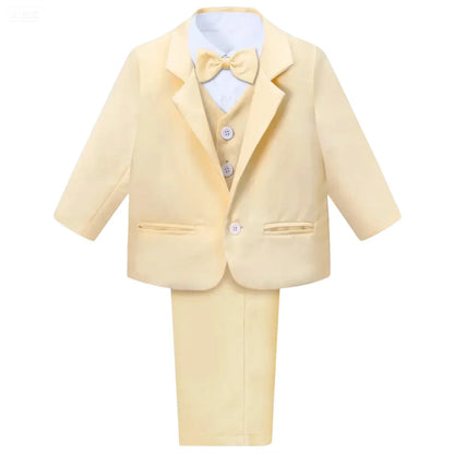 Baby Boy Baptism Outfit Infant Tuxedo Christening Wedding Birthday Celebration Formal Gentleman Suit White 6 Months to 3 Years