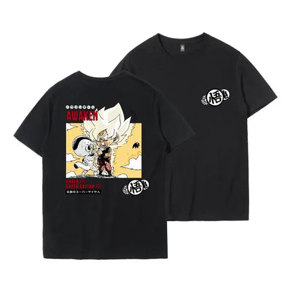 Tide Brand Joint T-shirt Wukong Frisa Animation Peripheral Clothes Ins Men's America Short-sleeved T-shirt