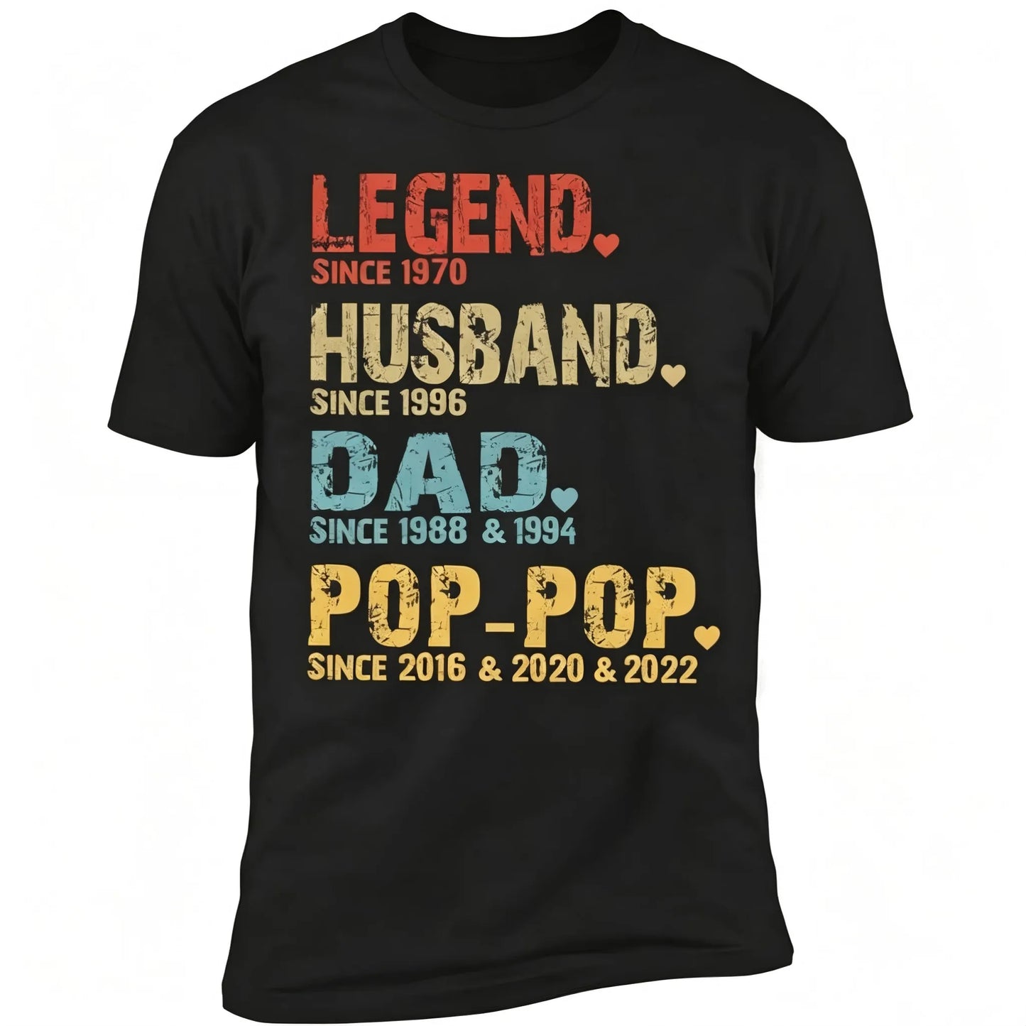 Personalized Dad Shirt, Custom Daddy Shirts for Men, Legend Grandpa T-Shirt, Gifts for Fathers Day Birthday S-3XL