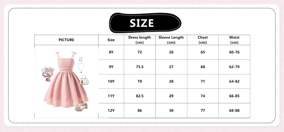 7-12 Years Teen Girls Dress Solid Color Sling Tiered Sleeveless Princess Dress For Kids Children Birthday Present Clothes