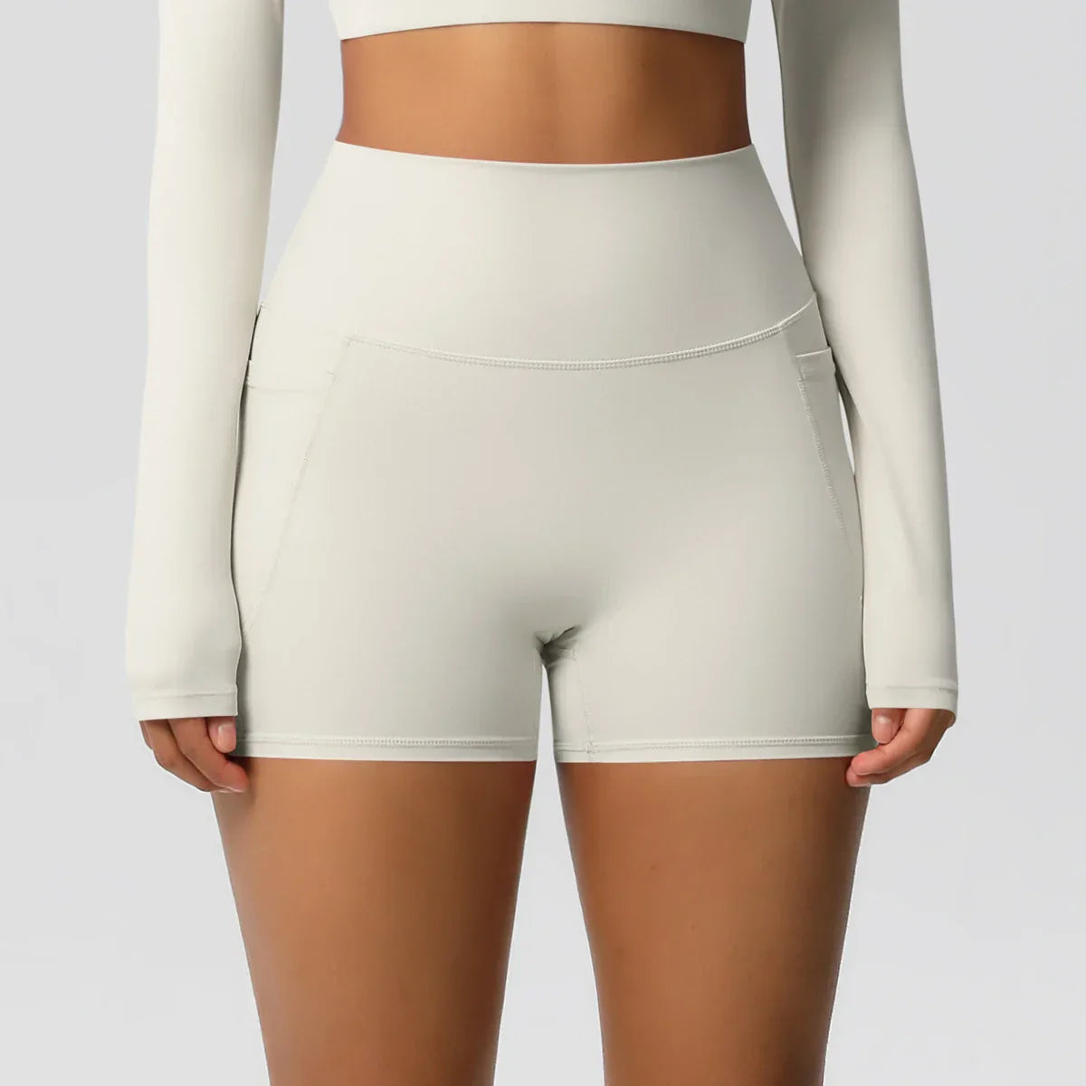 Women Sports Short With PocketedYoga Legging Shorts Squat Proof High Waist Fitness Tight Shorts Quick Drying Cycling Workout Gym
