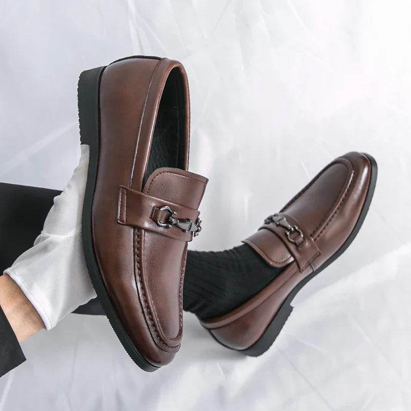Classic Formal Leather Shoes Men Retro Party Social Office Leather Shoes Man Trend Men's Dress Shoes Casual Business Loafers Man