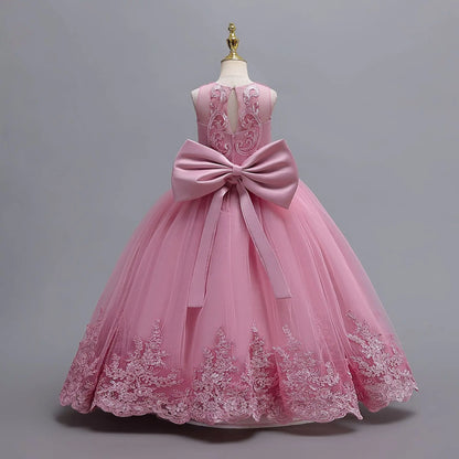 4-12 years old gorgeous girl dress sheer elegant girl birthday party princess dress long carnival evening dress summer clothing