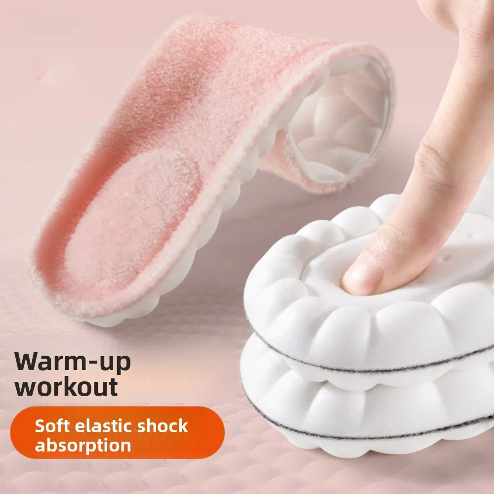 Thickened Cashmere-Like 4D Cloud Insole - Fleece-Lined Warm Comfortable Breathable Moisture-Wicking & Odor-Resistant