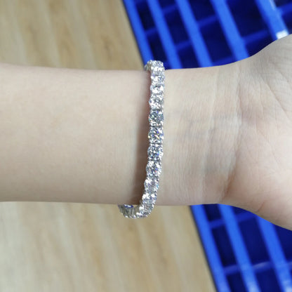 925 Sterling Silver Moissanite Bracelet 0.1ct 3mm D VVS1 Diamond with GRA for Women Sparkling Wedding Party Fine Jewelry