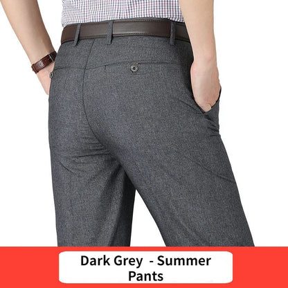 New Men's Autumn Thick Summer Thin Casual Suit Pants Classic Business Fashion Stretch Trousers Male Brand Clothes GOZBKF