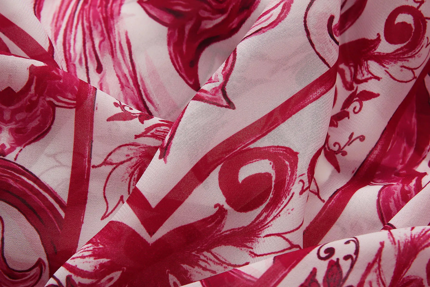 Red Blue And White Porcelain Print Holiday Dress Summer Vintage Bohemia Dress Women's  Loose Lace Up Belt Long Robe Vestido