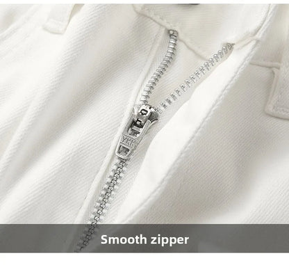 American Brand Men's Autumn Winter Straight-leg Slim Jeans High-quality Light Luxury Casual Versatile Fashion Korean Style Jeans