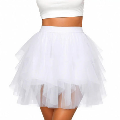 Women's Tulle Tutu Skirt Fashion Solid Color High Waist Mesh Skirt A-line Puff Skirt Cute Cake Skirt Cute Ballet Ball Half Skirt