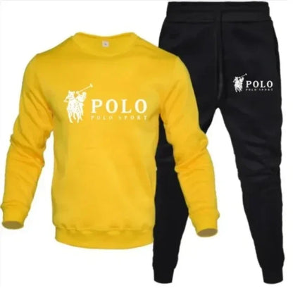 Men's autumn and winter set of round-neck sweatshirts and jogging pants, fashionable for autumn and winter, fitness and casual