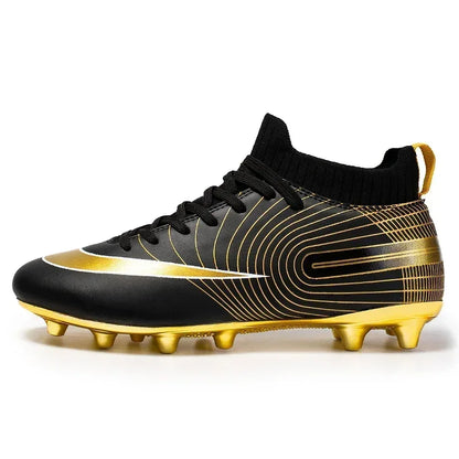Men Soccer Shoes Ankle Outdoor Long Spikes Football Boots TF Professional Grass Cleats Unisex Football Shoes Chuteira Society