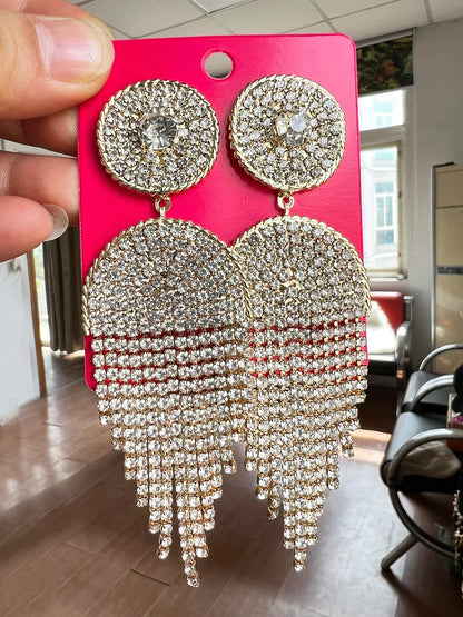 New Crystal Dangle Earrings For Women Rhinestone Earrings Weddings Ladies Party Fashion Jewelry Accessories Wholesale Gifts