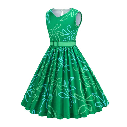 Inside Out Sadness Dress Girls Halloween Joy Cosplay Costume Children Cartoon Movie Role Play Print Frock Kid Fantasy Party Gown
