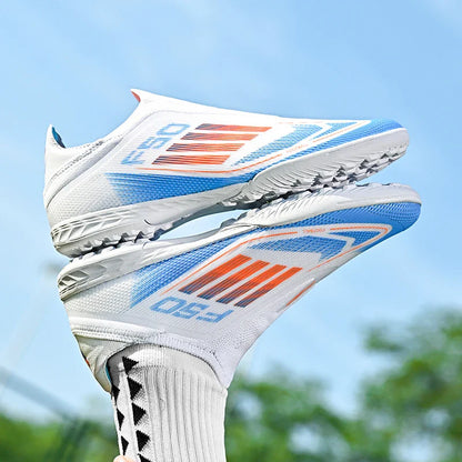 2555 High Quality Mens Soccer Shoes SLIP-ON Non-Slip Turf Soccer Cleats Boys TF/FG Training Football Boots Chuteira Campo F50