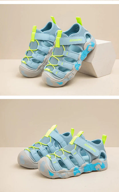 Children Casual Sandals for Boys Girls Sports Sandals New Summer Soft Beach Shoes Toes Capped Outdoor Play Cut-outs Breathable