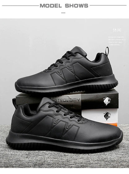Casual Chef Shoes four Season new Lightweight Soft Sole Comfort Oil proof Men and Women's Chef Business Work Leather Shoe