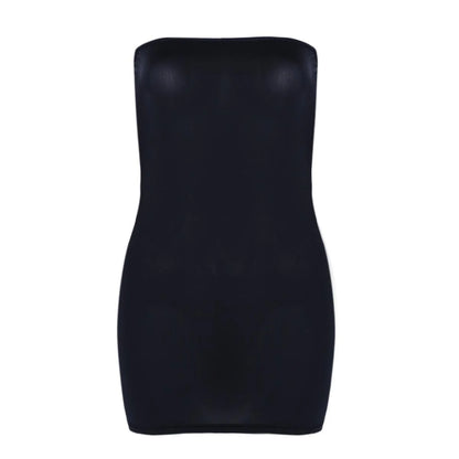 2026 NEW Womens One-piece Short Mini Dress Sexy Strapless See-through Bodycon Sleeveless Off Shoulder Dresses Club wear Summer