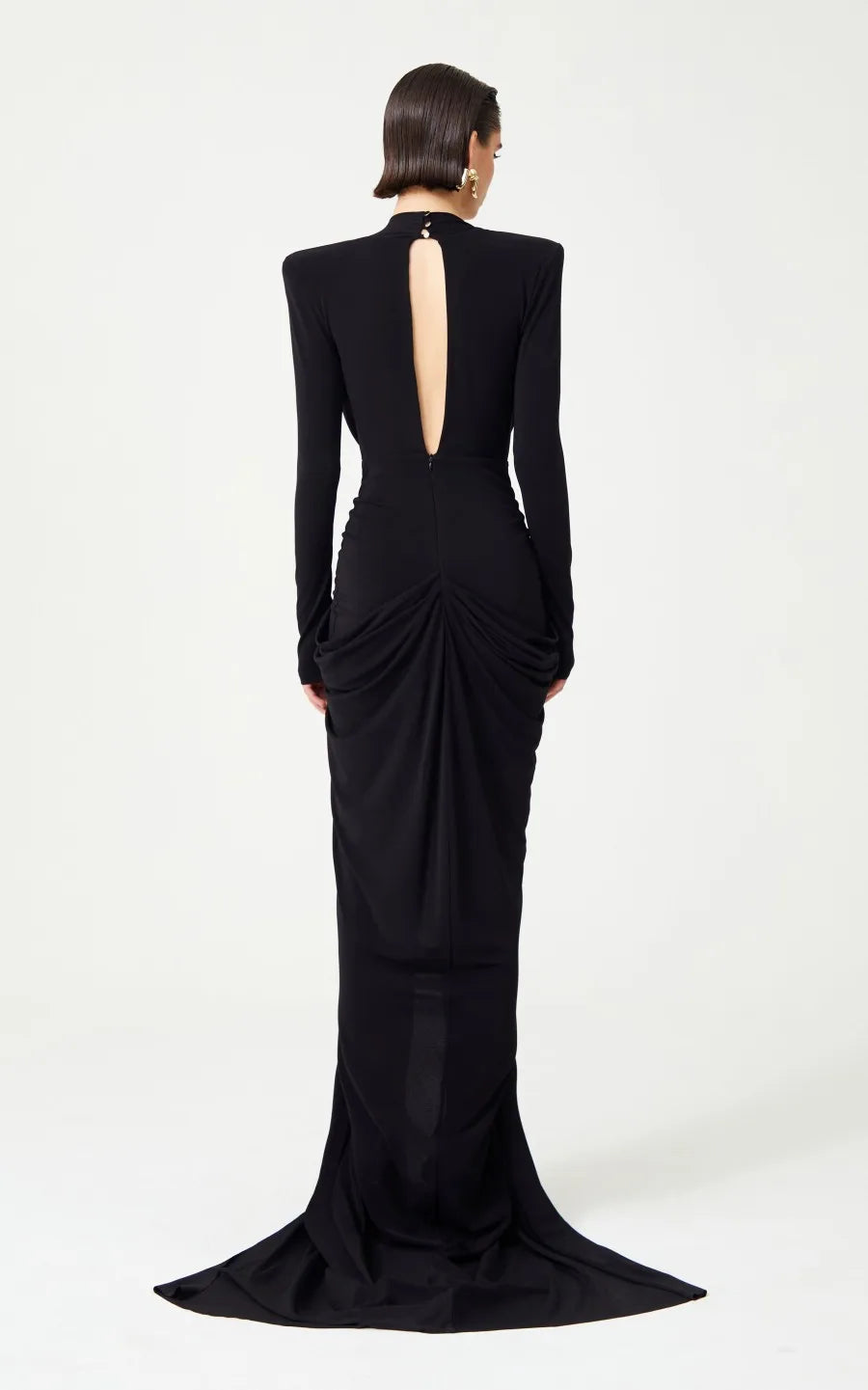 2025 New Spring Women Long Sleeve Deep V-Neck Bodycon Long Dress Elegant Evening Party Celebrate Cocktail Outfit Vestido
