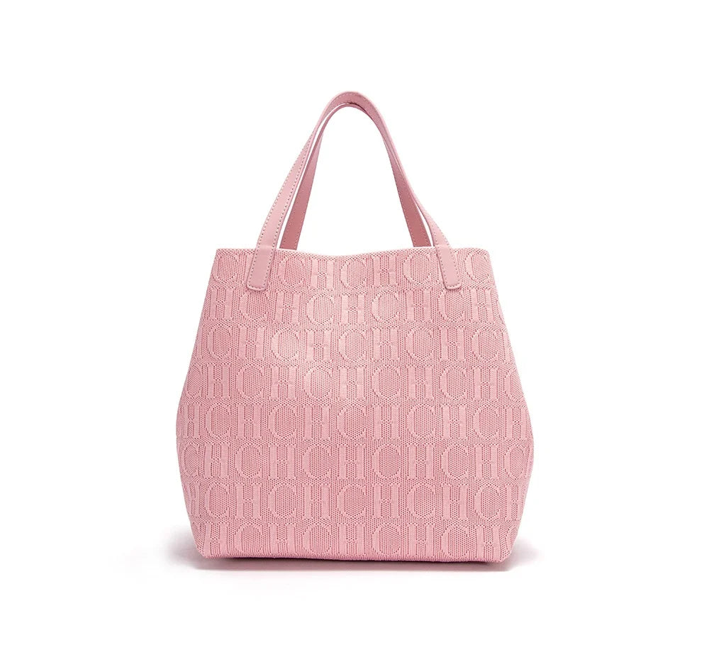 High Quality Craft Large Capacity Handbag Ladies Shoulder Bag Fashion Classic New Pure Color Outer Pocket Ladies Handbag