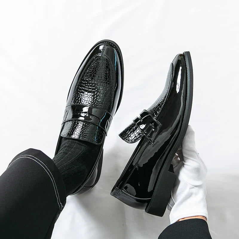 Loafers Shoes Men Color Blocked Business Casual Fashion Round Head Formal Wedding Shoes