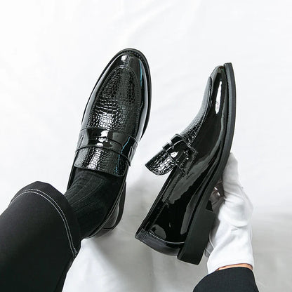 Loafers Shoes Men Color Blocked Business Casual Fashion Round Head Formal Wedding Shoes