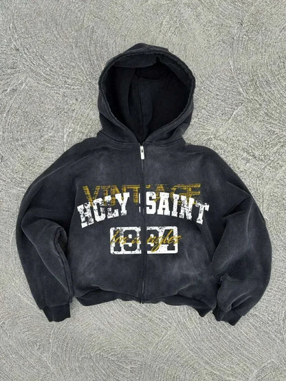 New Trend Hoodie Y2K Personalized Printed Sweatshirt Men's Harajuku Jacket Gothic Zipper Casual Sportswear Loose Fashion Hoodie