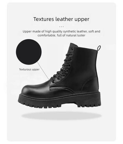 Couple's casual boots four season men's and women's high top leather boots fashion thick soled non slip plus size outdoor boots