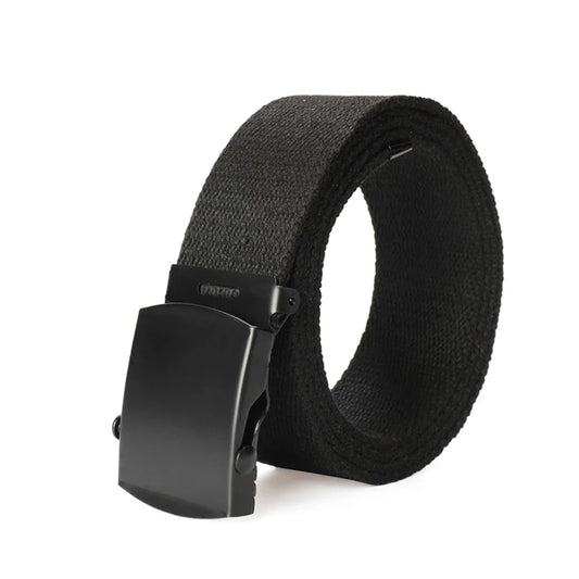New Unisex Automatic Buckle Fashion Nylon Belt Classic Popular Casual Light Practical Woven Smooth Women Men Canvas Belt 3.8cm