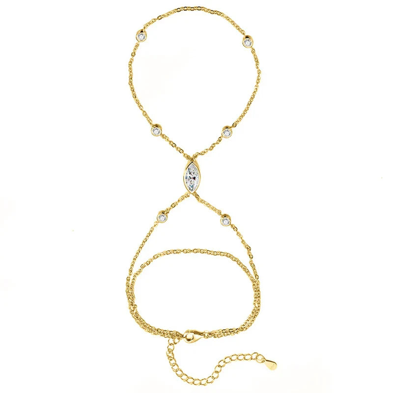 Marquise Cut Bubbles Moissanite Bracelets for Women Adjustable 14-19cm Lab Grown Diamond Chain Pure S925 Silver Jewelry