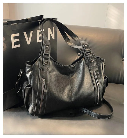Soft Interior Compartment Shoulder Bags 2025 High Quality Contrasting Colors Bags for Women Fashion Zipper Pu Women's Handbags
