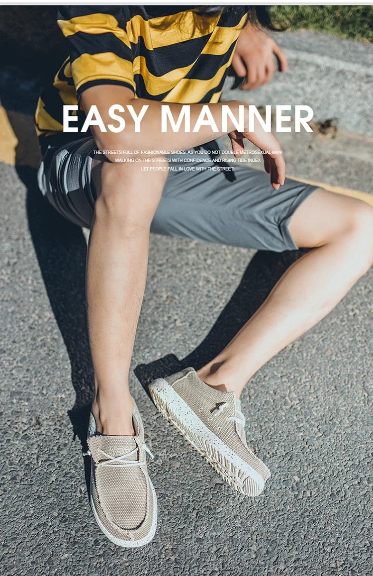 Summer Men's Canvas Shoes Denim Sneakers Men's Canvas Shoes Breathable Moccasins Vulcanized Shoes Men's Sneakers Shoes Plus Size