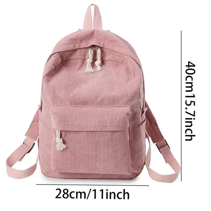 Personalized Corduroy Schoolbag Backpack Training Anti-theft Shoulder Bag For Teenager Knapsack Unisex Classic Campus Port