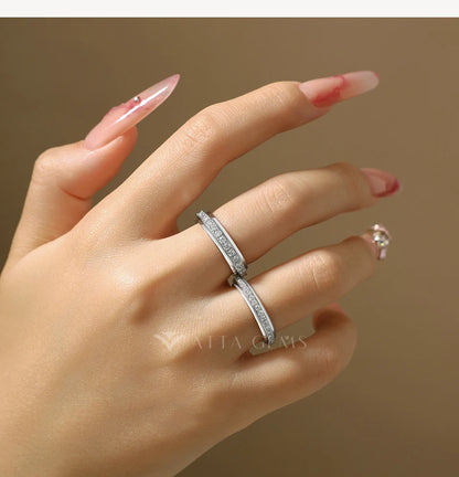 Hot Moissanite Rotating Rings for Women Men 925 Sterling Silver Fidget Anxiety Ring Versatile Daily Wear Simple Jewelry
