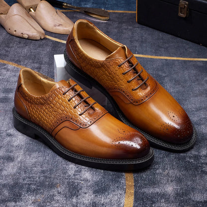 Men's casual shoes Brock Oxford shoes retro red sole genuine leather men's formal 2026 spring/summer new collection