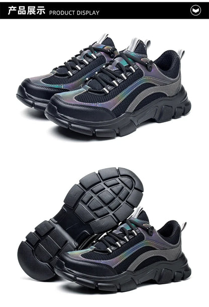 Safety Shoes Lightweight Steel Toe Anti Smashing Piercing Women's Men's Work Sneakers Reflective Indestructible Protective Boots