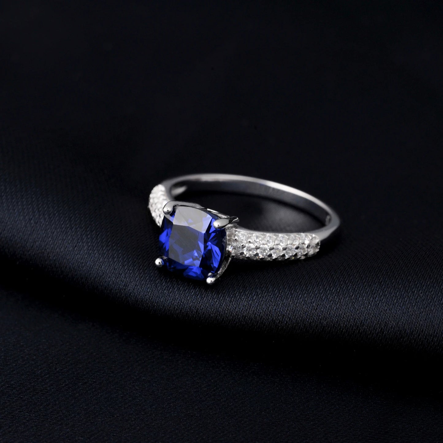 2.22ct Created Sapphire Nano Emerald Tanzanite Solitaire Ring 925 Sterling Silver for Women Daily Party Jewelry  sets gift