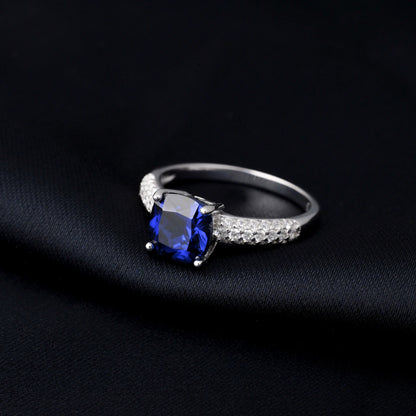 2.22ct Created Sapphire Nano Emerald Tanzanite Solitaire Ring 925 Sterling Silver for Women Daily Party Jewelry  sets gift