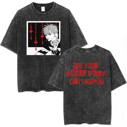 Nana Osaki Japanese Anime Vintage Washed T-shirt Men's Women Clothing Harajuku Short Sleeve T-shirts 100% Cotton Casual T Shirts