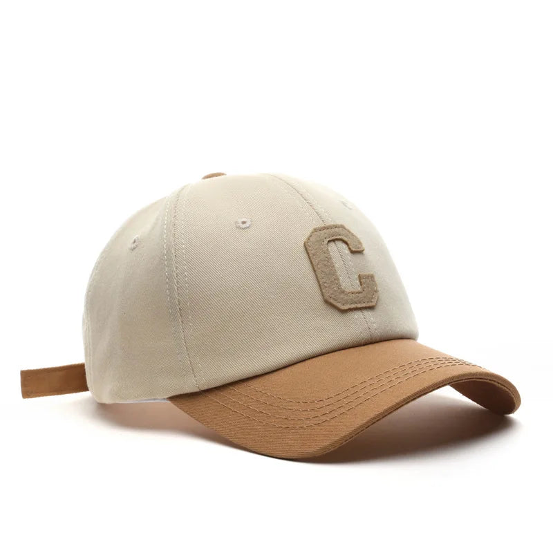 Unisex Cotton Baseball Cap For Women And Men Casual Snapback Hat Fashion Letter C Patch Hat Summer Sun Visors Caps