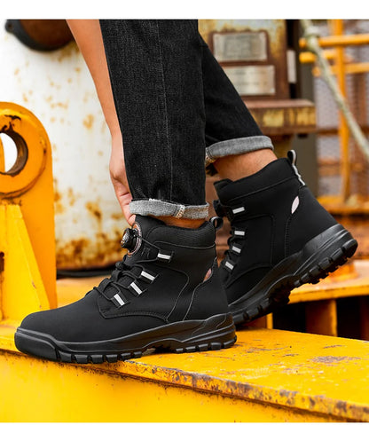 New Rotating Button Safety Shoes for Men Steel Toe Sneaker Non Slip Work Shoes Man Puncture Proof Protective Work Safety Boots