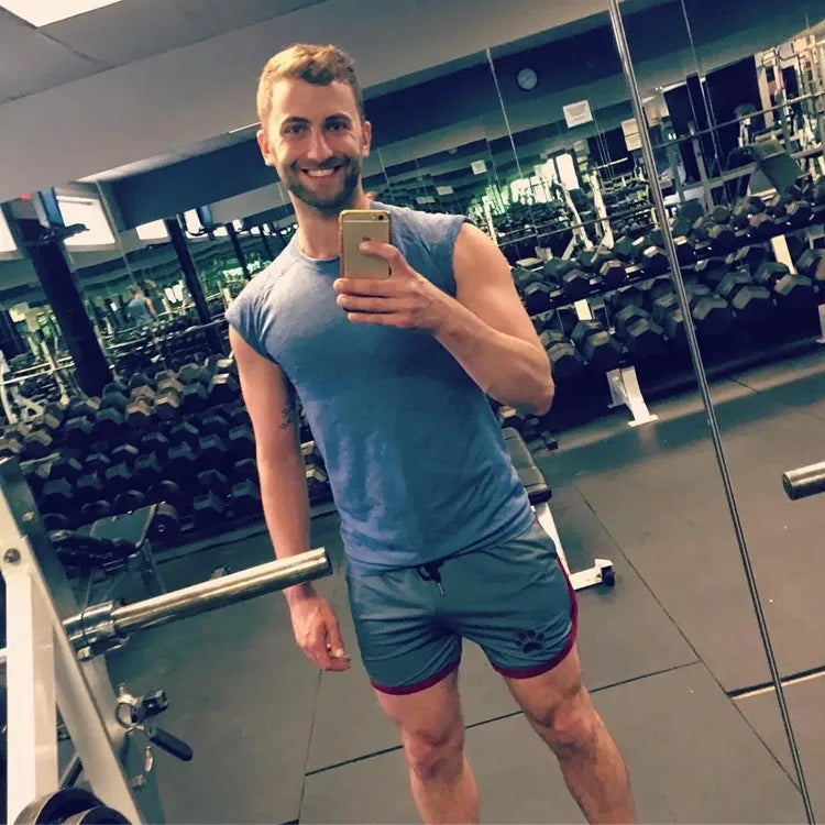 Summer fitness shorts Loose running shorts Men's jogging sports Breathable mesh shorts Thin trend men's three-quarter pants